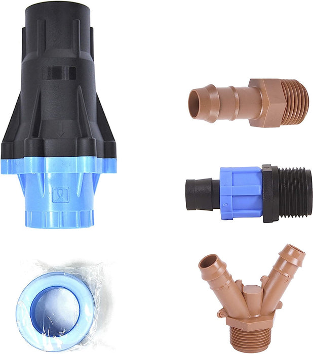 One Stop Outdoor Drip Irrigation Faucet Adapter Kit: Connect Any 1/2" Tubing to Faucet or Garden Hose