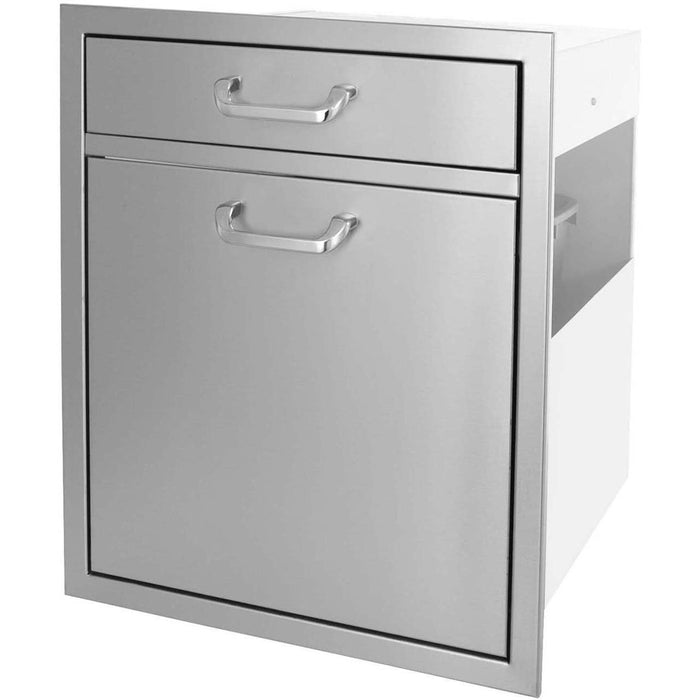 BBQ-260-TR-DR1 - PCM 260 Series 20-Inch Single Drawer & Roll-Out Trash/Recycling Bin Combo
