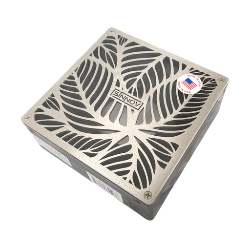 Sinnov Premium Universal Paver Drain Grate Fits 3 & 4" Inch Pipe - Stainless Steel Palm Design