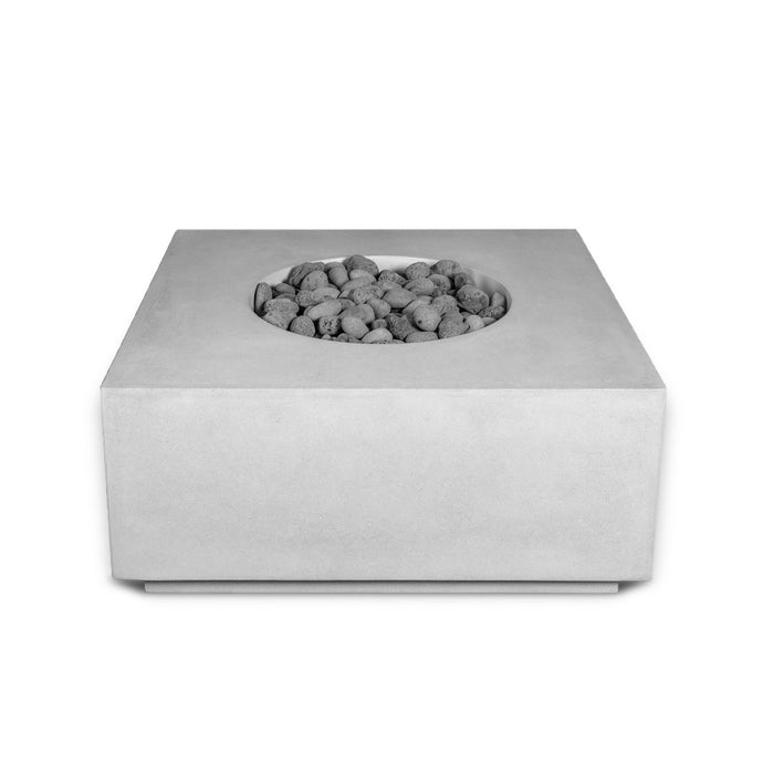 TERRA 2 - 36" Premium Square Cement Fire Pit Table Bowl GFRC Concrete - Natural Gas or Propane