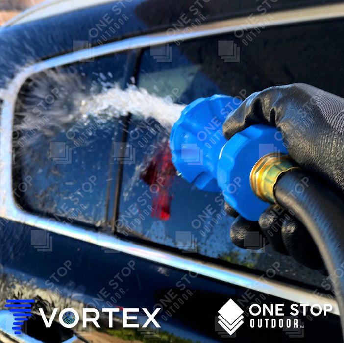Vortex Fireman Style Hose Nozzle Sprayer - Heavy Duty Garden Nozzle - Blue