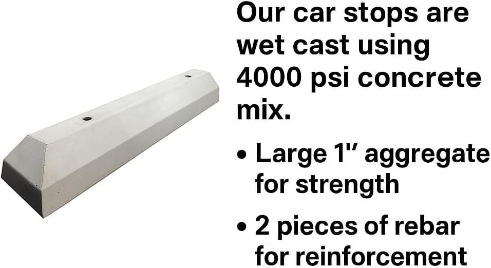 20 Pieces Full Pallet - 6' Ft Concrete Car Stops for Parking Lot, Parking Garage & Construction