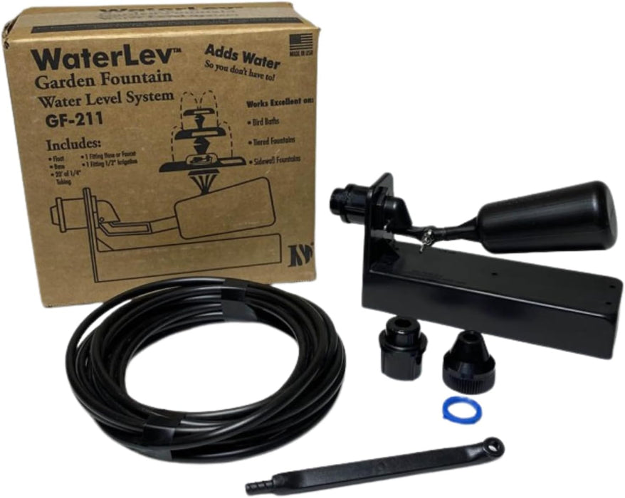 USA MADE Fountain Water Level Kit Float Valve Premium Durable ABS Plastic Float Ball Valve For Livestock Water Trough, Aquariums, Hydroponics Ponds, & Garden - Automatic Fill and Control Water Level