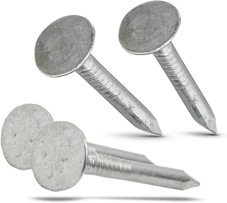 1 Inch - Galvanized Roofing Nails Professional Grade - Used to fasten roofing felt, asphalt singles & insulation board