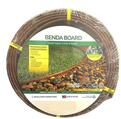 Landscape & Garden Thick Bender Board Edging Kit 3.3" x 16'ft Brown