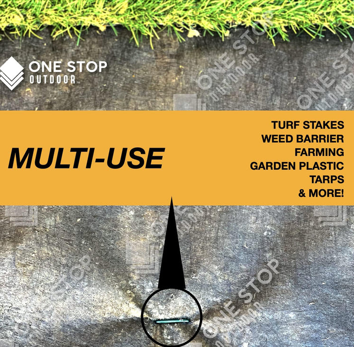 Green, 6 Inch Garden Stakes, Landscape Staples, U-Type Turf Stake for Artificial Grass, Rust Proof Sod Pin for Securing Fences Weed Barrier Fabric Outdoor Wires Tents & Tarps