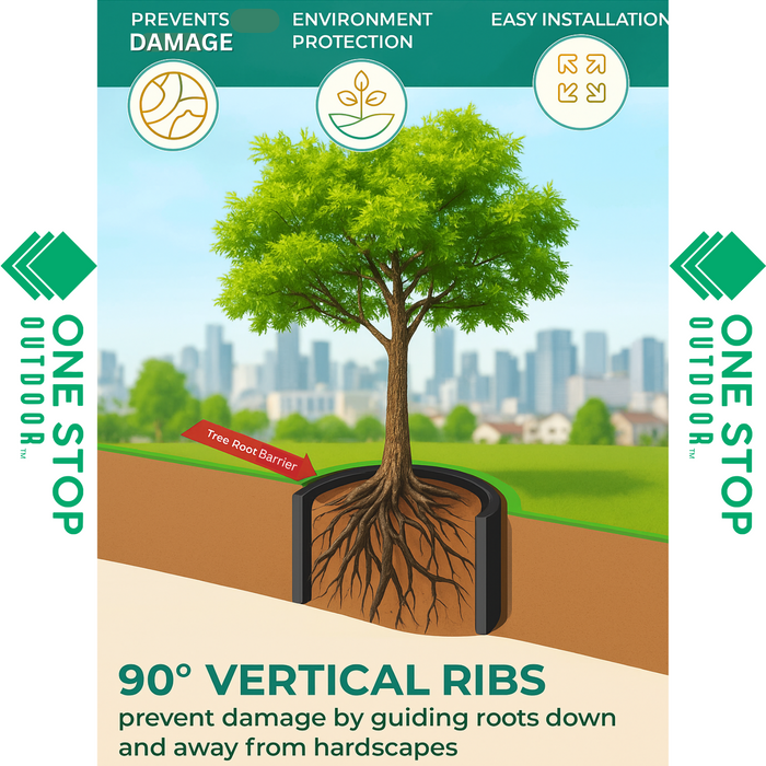 USA Made 24" x 2' ft Tree Root Barrier (By The Piece), Root Shield for Sidewalks, Driveways, & Patios Commercial & Residential Grade