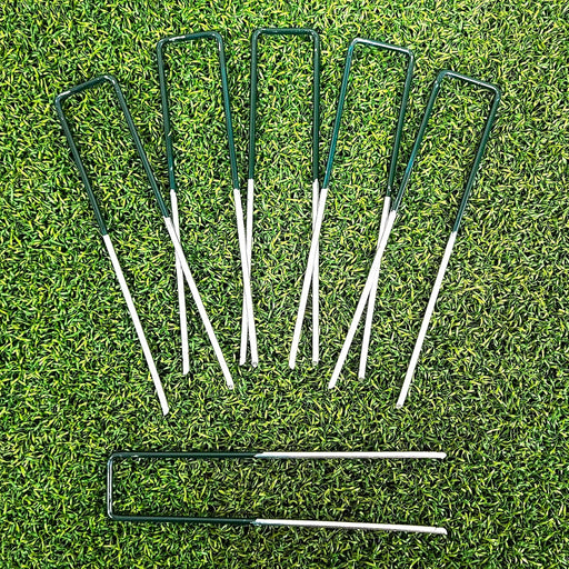 Green TOP, 6 Inch Garden Stakes, Landscape Staples, U-Type Turf Stake for Artificial Grass, Rust Proof Sod Pin for Securing Fences Weed Barrier Fabric Outdoor Wires Tents & Tarps