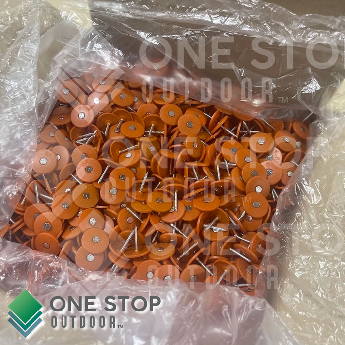 500-Pack Round Plastic Cap Nail 1 Inch Roofing Nails Galvanized Tar Paper Nails for House Wrap Fastening & Insulation