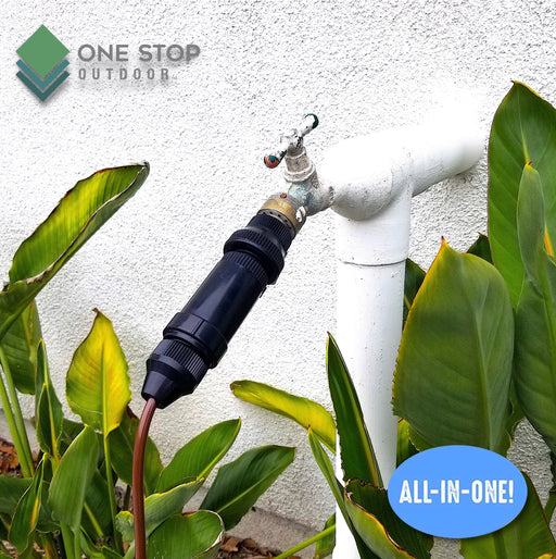 Drip Irrigation Faucet Adapter Connector Kit: Connect 1/4 Inch Tubing to 3/4" Inch Faucet/Garden Hose