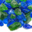 10lbs "Fire Water Blend" Blue & Green 1/2" - 3/4"  - Tempered Fire Glass