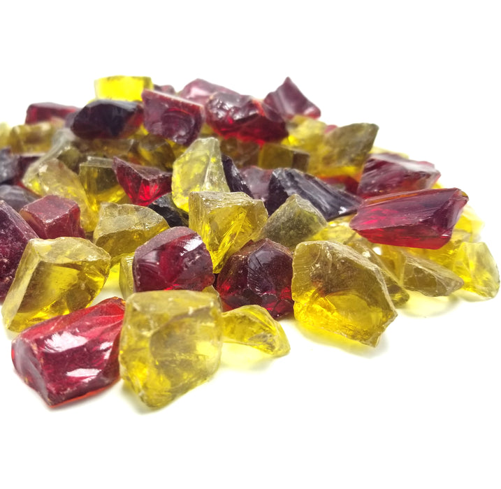 10lbs 1/2" Red, Yellow Blend Premium Pre-Mixed Fire Glass