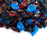 10lbs "Hawaiian Sunset" Blue Red Black Blend 1/2" - 3/4" Large - Tempered Fire Glass