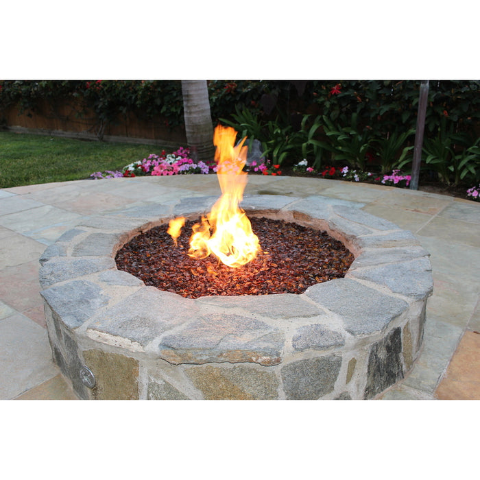 VIVID Heat "Amber" 1/2" - 3/4" Large Gem Size - Tempered Fire Glass Rock for Fireplace & Fire Pit