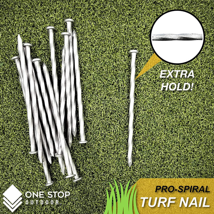 (70-Pack) Premium Spiral Galvanized Landscape Stakes Turf Nails, Edging, Timber & More