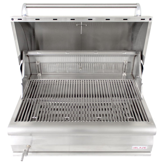 BLZ-4-CHAR Blaze 32" Inch Pro Grade Stainless Steel Charcoal Built In BBQ Grill