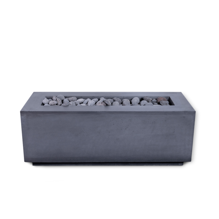 MESA 1 - 48" Premium Rectangular Cement Fire Pit Table Bowl GFRC Square Concrete - Natural Gas or Propane