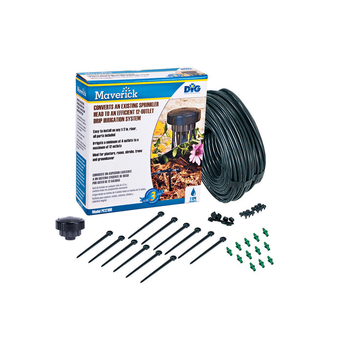 DIG PC12100 - 12-Outlet Drip Manifold Kit – 2 GPH (12 Plants)