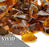 VIVID Heat "Amber" 1/2" - 3/4" Large Gem Size - Tempered Fire Glass Rock for Fireplace & Fire Pit