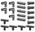 (20 Piece) 1/2" Barb Compression Drip Fittings Kit Tee, Coupling, Elbow & Ends (Black)
