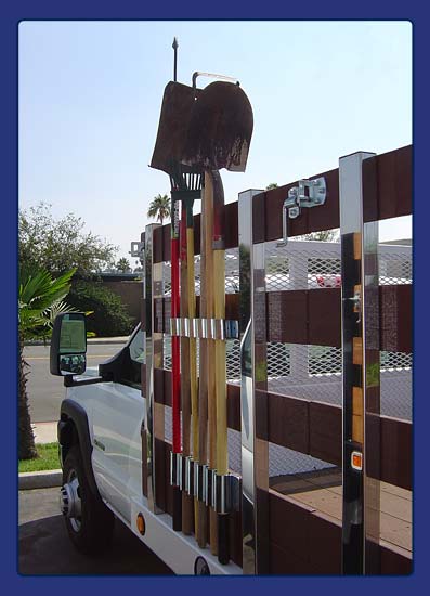 Truck Bed & Tool Box Mounted - Steel Garden Tool Rack
