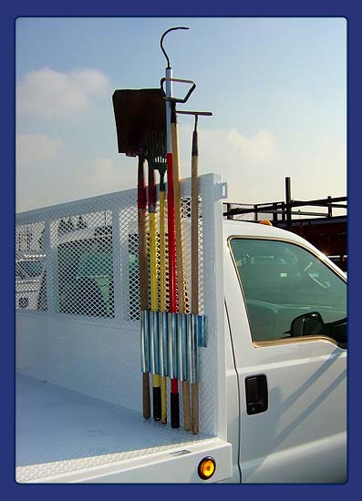 Truck Bed & Tool Box Mounted - Steel Garden Tool Rack