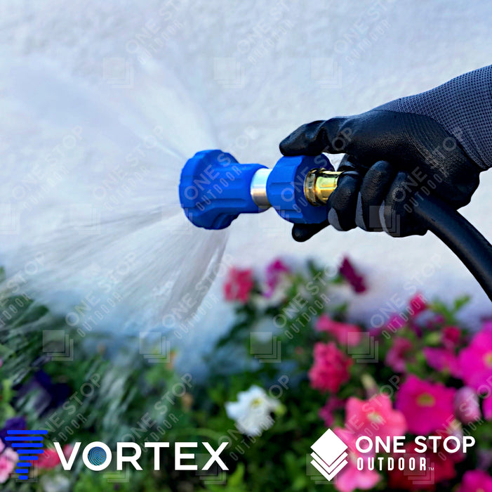 Vortex Fireman Style Hose Nozzle Sprayer - Heavy Duty Garden Nozzle - Black