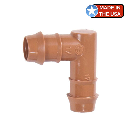 17mm 1/2 Inch Barb Insert Elbow Fittings (Brown)