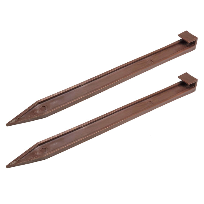 10" Brown Plastic Landscape Edging Securing Anchoring Stakes - Fits Easyflex