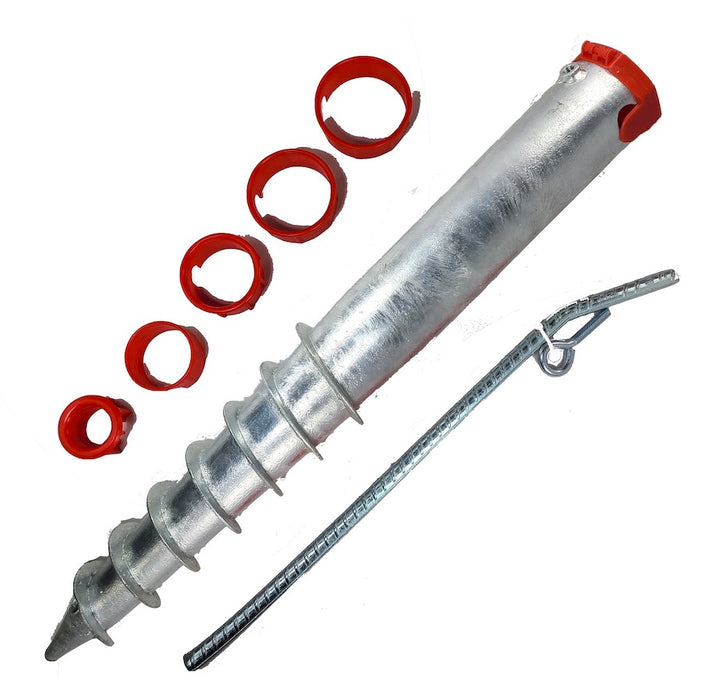Premium Galvanized No Dig Ground Anchor - Round Post & Flag Pole Base ...
