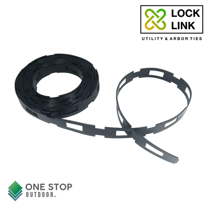 Lock Link - (100' Feet x 1" Wide) Strong Flexible Plastic Chain Locking Strap - Tree & Plant Ties for Staking